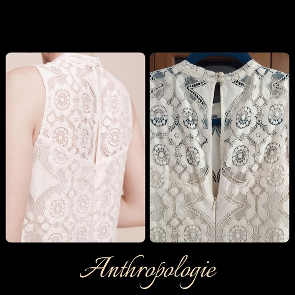 Anthropologie Ivory Lace Dress - Picture 3 of 6